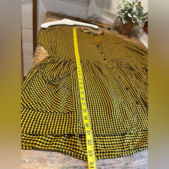 Zara Woman yellow and black gingham tunic dress in size S. - Picture 5 of 11